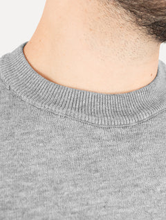 Suéter Dixen Masculino Crewneck Tricot Liso Cinza Mescla