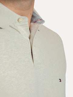 Polo Tommy Hilfiger Masculina Regular Piquet 1985 Areia Mescla