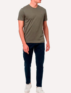 Camiseta Calvin Klein Masculina Meia Malha Basica CK Verde Militar