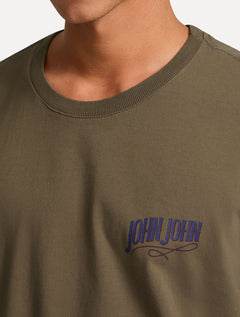 Camiseta John John Masculina Relaxed Fit Ranch Marrom Escuro