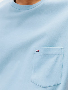 Camiseta Tommy Jeans Masculina Regular Pocket Azul Claro