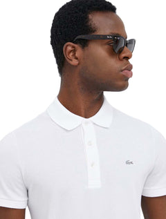 Polo Lacoste Masculina Piquet Slim Fit Stretch Branca
