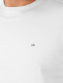 Camiseta Calvin Klein | Masculina Meia Malha Basica Upper CK Branca