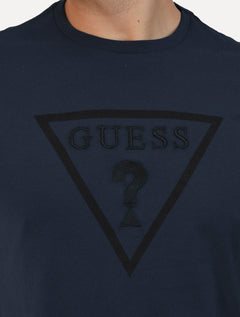 Camiseta Guess Masculina Classic Logo Embossed Azul Marinho