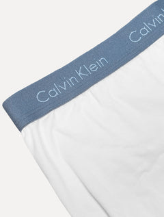Cuecas Calvin Klein Low Rise Trunk Blue Print Branca/ Preta /Azul Marinho Pack 3UN