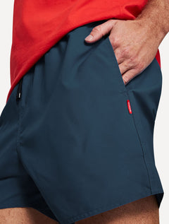 Short Reserva D'Água Beachwear Liso Tag Lateral Azul Marinho