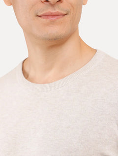 Blusa Aramis Masculina Tricot Gola Careca Areia