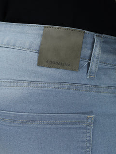 Calça Dudalina Jeans Masculina Slim Stretch Five Pockets Gold Icon Azul Claro