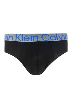 Cueca Calvin Klein Brief Cotton Stretch Preta e Cinza Blu Logo Pack C11.03 CZ06 2UN