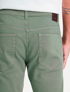 Calça Aramis Masculina Sarja Slim Color Tinturada Verde