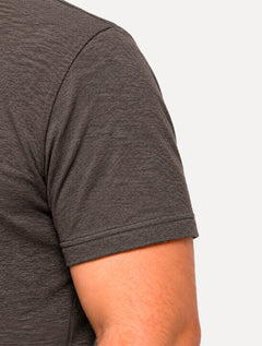 Polo Dudalina Masculina Plus Size Malha Cotton Linho Listra Marrom Escuro
