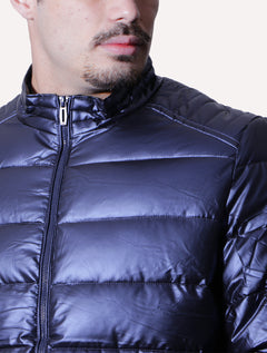 Jaqueta Victory Eagle Masculina Metalizada Puffer Azul