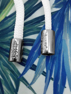 Short Sergio K Masculino Beachwear Folhagem Palm Branco