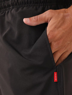 Short Reserva D'Água Beachwear Liso Tag Lateral Preto