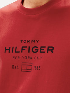 Camiseta Tommy Hilfiger Masculina Center New Stack Vermelha