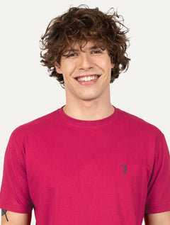 Camiseta Aleatory Masculina Navy Icon Rosa Cerise
