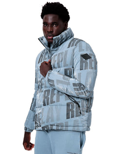 Jaqueta Replay Masculina Overtop Puffer Azul Claro