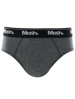 Cueca Mash Slip Cotton Basic Preta/ Grafite Mescla Pack 3UN