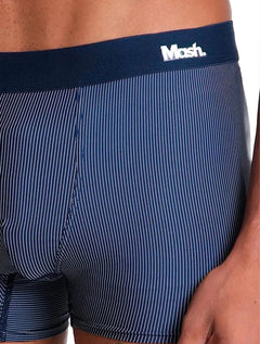 Cueca Mash Boxer Microfibra Risca de Giz Azul Marinho