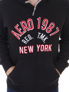 Moletom Aeropostale Masculino Hoodie 1987 Reg TMK New York Preto
