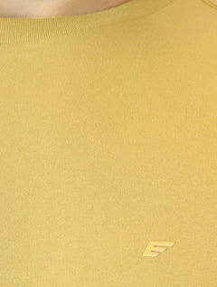 Camiseta Ellus Masculina Cotton Fine Easa Duocolor Mostarda