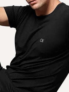 Pijama Calvin Klein Short Curto Modal Light CK Logo Grande Preto