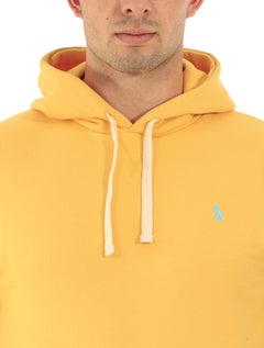 Moletom Ralph Lauren Masculino Canguru Hoodie Light Blue Icon Amarelo