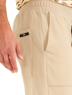 Bermuda Forum Moletom Masculina Regular Benjamin Areia