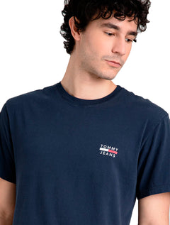 Camiseta Tommy Jeans Masculina Chest Logo Tee Azul Marinho