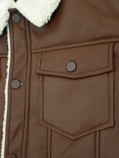 Jaqueta Pacific Blue Masculina Sherpa PU Marrom