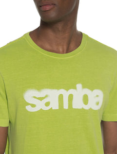 Camiseta Osklen Masculina Slim Stone Samba Spray Verde Lima