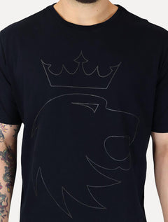 Camiseta Von der Volke Masculina Origineel Outline Crown Azul Marinho