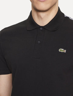 Polo Lacoste Masculina Regular Piquet Signature Sash Preta