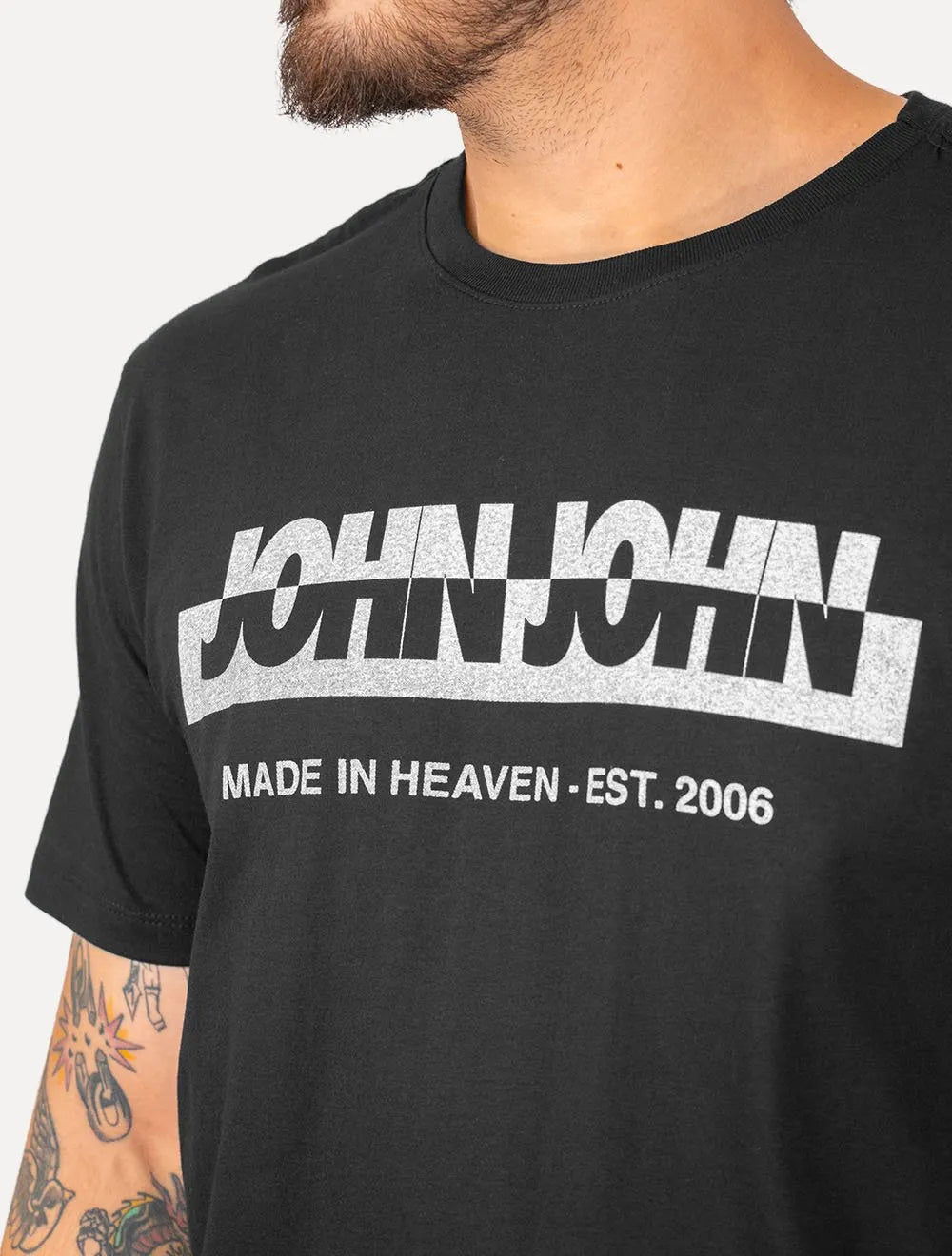 Camiseta John John Masculina Regular New Divided Preta