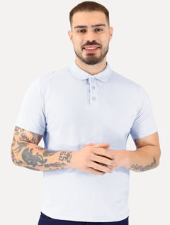 Polo Ellus Masculina Piquet Classic Easa Azul Claro
