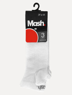 Meia Mash Esportiva Sapatilha Branca Kit 3 Pares