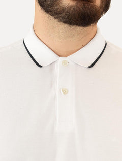 Polo Aramis Masculina Piquet Navy Friso Branca