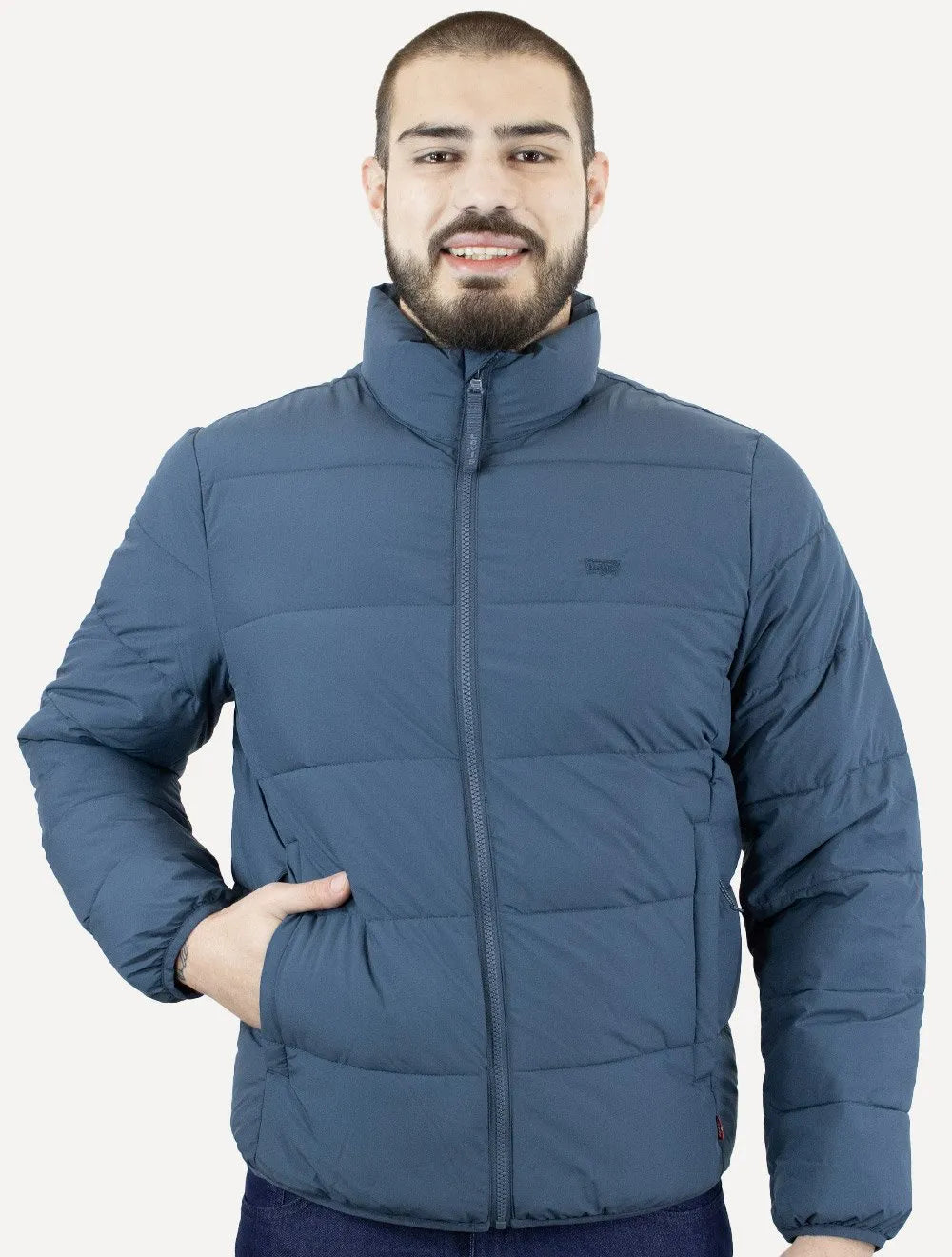 Jaqueta Levis Masculina Puffer Packable Quilted Azul Escuro