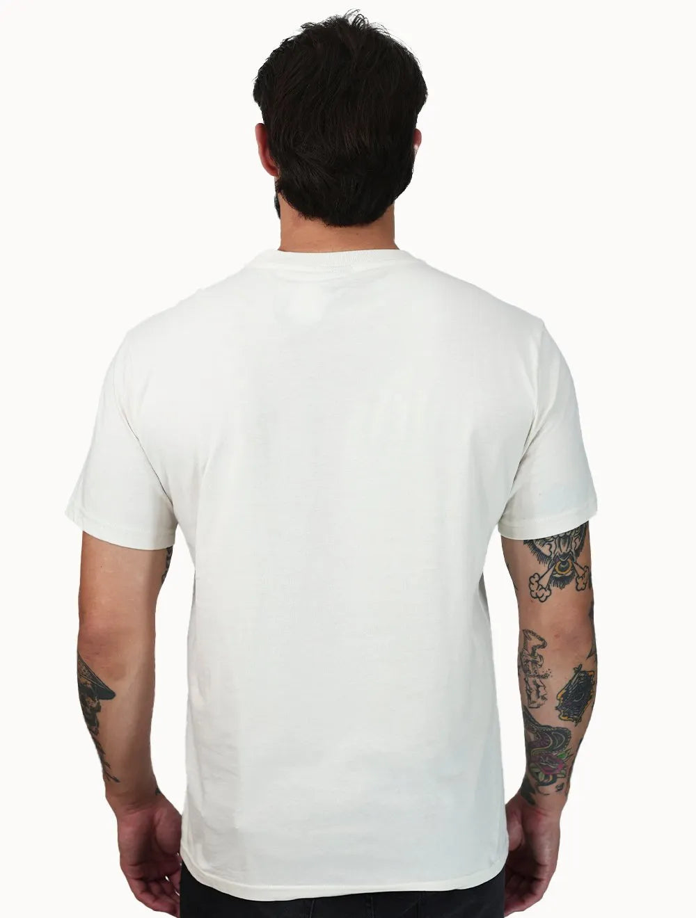 Camiseta Tommy Jeans Masculina Core Linear Blue Logo Off White