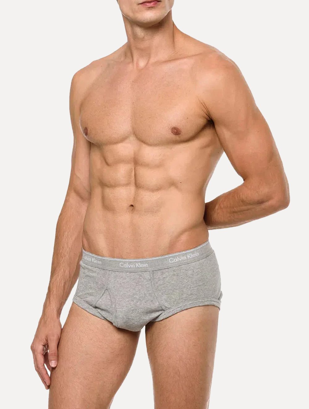 Cuecas Calvin Klein Underwear Brief Cotton Rib Cinza Pack 3UN