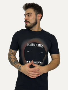 Camiseta John John Masculina Regular Moon Cycle Preta