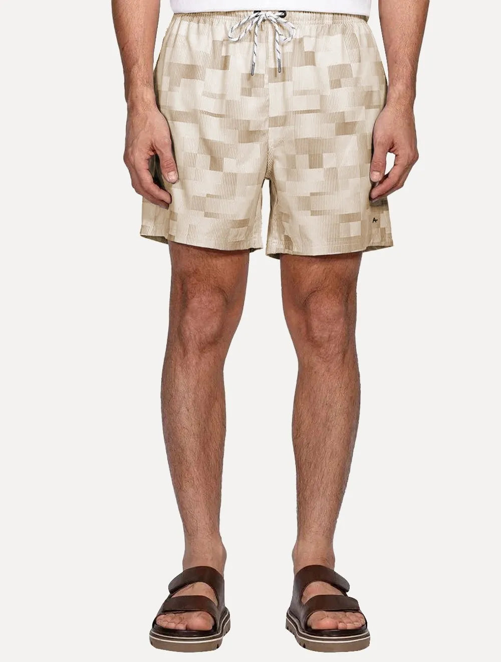 Short Aramis Masculino D'Água Elastico Pixel Cáqui