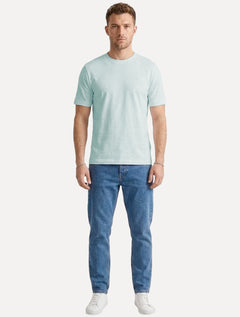 Camiseta Individual Masculina Comfort Pima Soft Touch Logo Azul Claro