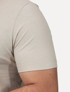 Camiseta Calvin Klein Masculina Egyption Cotton Rubber Patch Cáqui Claro
