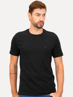 Camiseta Aramis Masculina Regular Suedine Canelado Preta