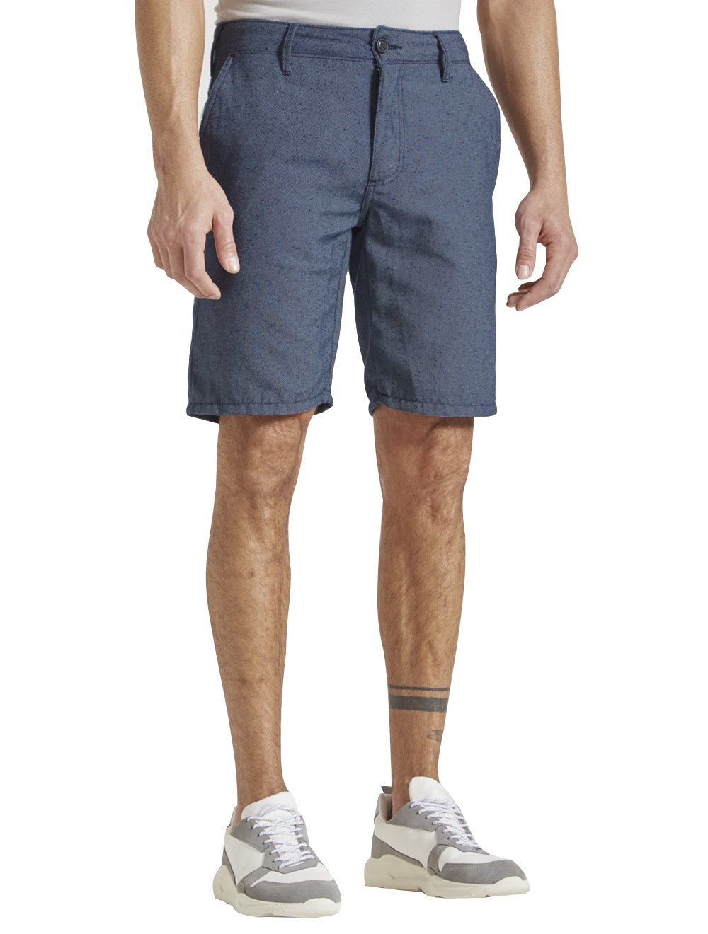 Bermuda Forum Masculina Sarja Benjamin Azul Marinho Mescla