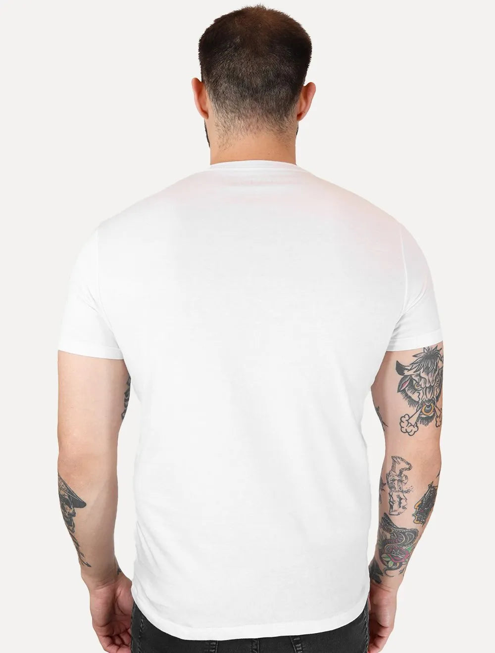 Camiseta Guess Masculina Los Angeles Logo Block Branca