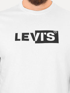 Camiseta Levis Masculina Original Inverse Logo Branca