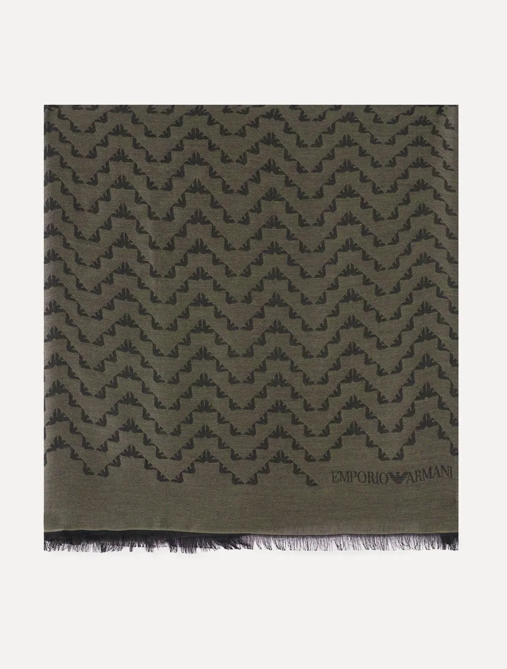 Cachecol Emporio Armani Jacquard Logo Castanho Escuro