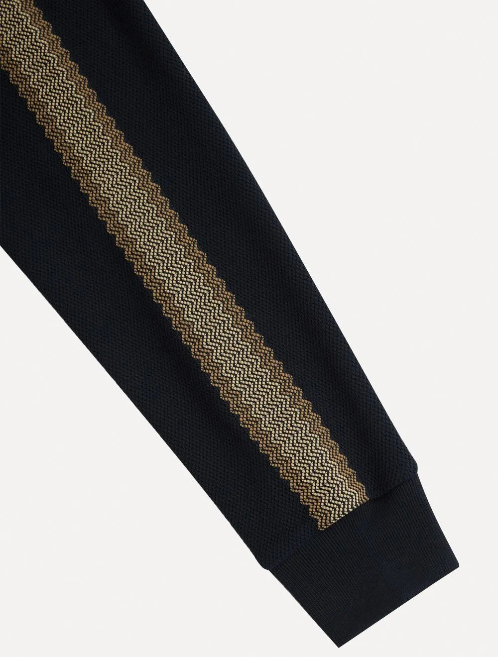 Blusa Fred Perry Masculina Crochet Taped Track Preta